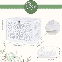 White Wedding Card Box with Lock, PVC Gift Card Box for Wedding Decorations f…