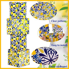 8 Sets Blue Tiles Lemon Table Centerpiece Decor – Amalfi Coast Party