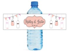 100 Hanging Mason Jars Wedding Water Bottle labels Engagement Party Birthday