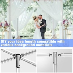 Pipe and Drape Backdrop Stand 10FT x 10FT, Adjustable Backdrop 10x10ft Silver