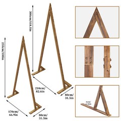 2PCS Nesting Triangle Wood Wedding Arches Arbor Floral Archway Backdrop Stand US
