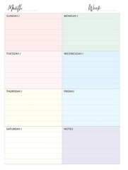 Undated Weekly Planner Inserts, Fits 9 Disc Medium Size Planners Calendar Ref…