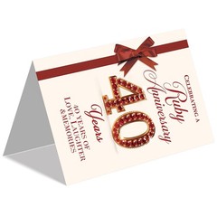 Beixian Happy 40th Anniversary Card for Women Men, 40 Year Wedding Anniversar…