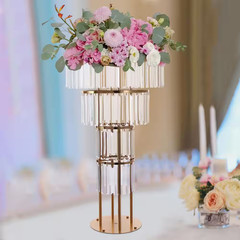 4-Tier 35.4 In. H Gold Iron Acrylic Decorative Stand Wedding Party Birthday Deco