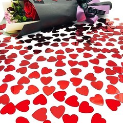 Confetti Heart Metallic Confetti Table Sprinkles or DIY for Heart Red 2