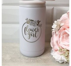 Handmade laser engraved double insulated flower girl 200ml flask NIB hot & cold