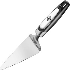 Versatile Dessert Slicer – Stainless Steel Pie Server with Black Steel Handle