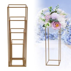 Gold Flower Stands DIY Metal Flower Stands 4 PCS Steel and Plastic Set