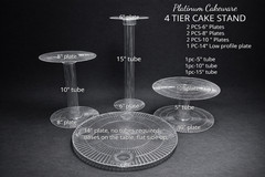 4 TIER CASCADE WEDDING CAKE STAND SPIRAL (STYLE R400-B)