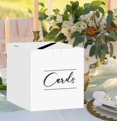 Elegant Black Card Box Holder for Weddings & Showers – 7.8″ x 7.8″ x 7.8″