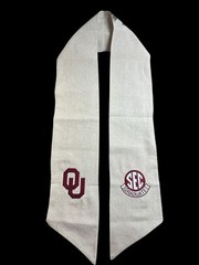 University of Oklahoma (OU) Cotton Wreath Sash (2 Logos) 40k Stitch SEC Graduate