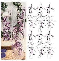 12pcs Purple Crystal String, for Floating Candles Centerpieces Table Decorations