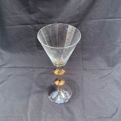 2 Wedding Champagne Toasting Flute Glasses with Gold Access Bling Stems 9″ tall