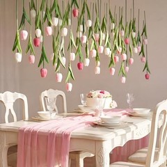 Pack 6 ft Artificial Tulips Hanging Flower Garland Decorations 24 Multi Color