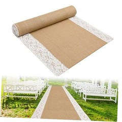 moonoom 20 Ft x 36 in Natural Burlap Wedding Aisle Runner, Rustic Jute 20ft