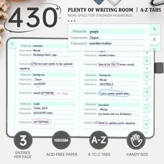 Password Book with Alphabetical Tabs, 4.3″x5.7″ Hardcover Password A6 Grey
