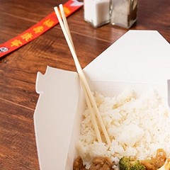 Combo – Pack of 25 Chinese Take Out Boxes Pagoda 50 Piece Set, White and Red