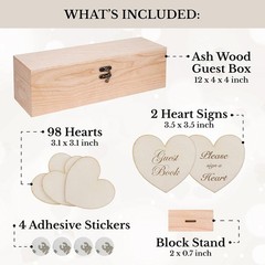 Natural Wood Guest Book Alternative for Weddings, Showers, and Anniversaries