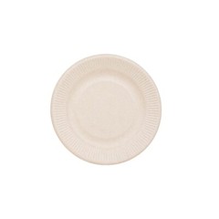 50 Round 8″ NATURAL Bagasse Sustainable Salad PLATES Ribbed Rim Party Events