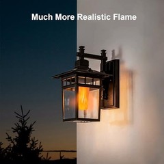 Upgraded LED Flame Light, Rechargeable Flameless Candles Remote Control 2Pcs
