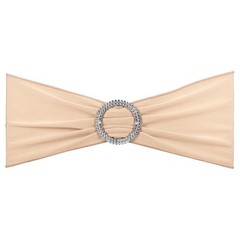 10Pcs 14″x5″ Stretch Chair Sashes Bows Chair Bands Sash with Buckle Champagne