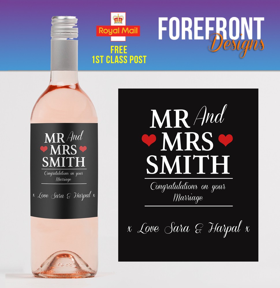 Personalised Wine Bottle Label, Perfect Wedding/Marriage Gift/ any occasion!!