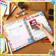School Memory Book Photo Album for Kids, School Years Keepsake Book Polka Dots