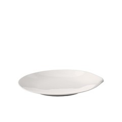 & Flow Dinner Plate 11 X 10.5 In Premium Porcelain White