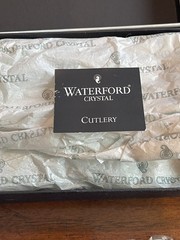 Waterford Crystal Lismore Offset Cake Knife Server Bridal Set 2 Piece NIB
