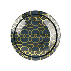 20 NAVY BLUE Plastic DINNER SALAD GOLD Geometric Design Home Events Tableware