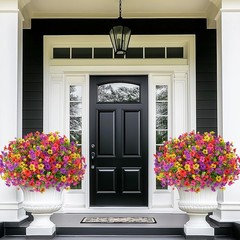 14 Bundle UV Resistant Artificial Outdoor Flowers Realistic Faux Planter Porch