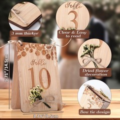 Wooden Wedding Table Numbers 1-10 for Wedding Reception 4″x6″ Rustic Eucalypt…