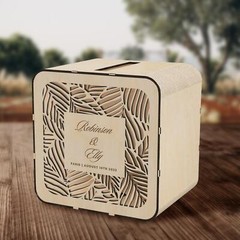 Personalised Wooden Wedding Card Wishing Box – Square