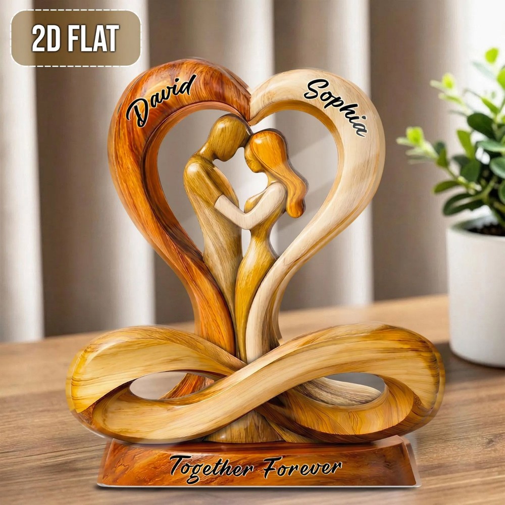 Custom Together Forever Acrylic Block Wedding Couple Gift Anniversary Plaque