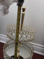 2 Tier GOLD Mirror 20” Cake Stand with Crystal Beads Cupcake Wedding Dessert