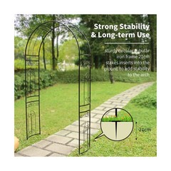 Metal Garden Arbor Wedding Arch 95.3″ H x 45″ W, Heavy Duty Rustproof Iron Pe…