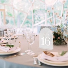Clear Acrylic Wedding Table Numbers with Stands 11-20 Arch Table Numbers 5×7 …