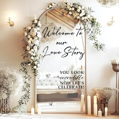 Wedding Welcome Signs Welcome to Our Wedding Sign Decals Black Love Story
