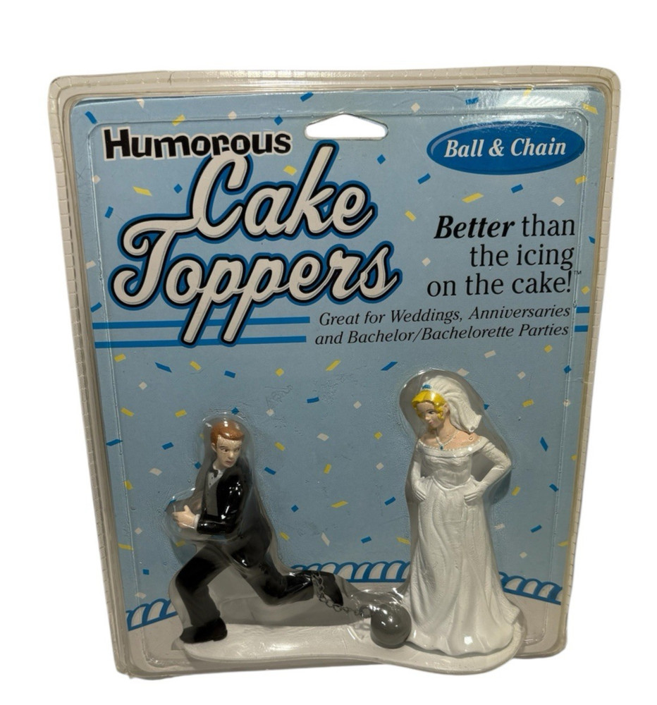 Humorous Cake Toppers Ball And Chain Wedding Cake Topper Decoration Top 00472