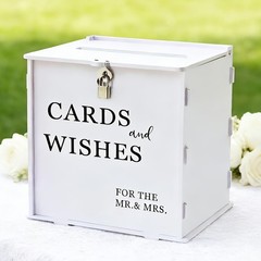 White Wedding Card with Slot & Lock, Elegant Wedding Card Boxes for Reception…