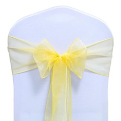 10/20/50/100/150pcs Organza Wedding Chair Cover Bow Sashes Ribbon Tie Back Sash