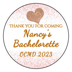 12 Favor Labels Wedding Anniversary Birthday 2.5″ Gold Choice Design Personalize