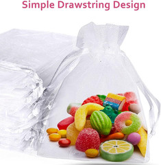 100PCS White Organza Gift Bags – 4X6 Inch, Sheer Organza Wedding Favor Bags with