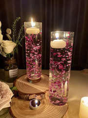 12Pcs Purple Crystal String for Floating Candles Centerpieces Table Decorations,