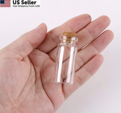 MaxMau 24PCS 10ml Glass Bottles with Cork Stoppers Wedding Party Favors DIY Vial