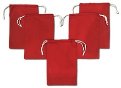 Cotton Double Drawstring Muslin Bags 4″x6″(RED COLOR)- SET OF 25