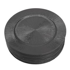 Black 50 Pack 13 Inch Round Reusable Plastic Charger Plates for Serving