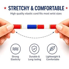 9 Pcs Bracelets for Women Colorful Heishi Stretch Stackable Independence Day