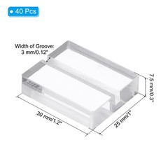 40 Pcs 1.2″ Acrylic Place Card Holder Table Sign Number Holder Name Stand, Clear