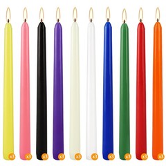 Wfmolcand 30 Pack 10 inch Assorted Color Spell Taper Candles 10Inch, Colorful
